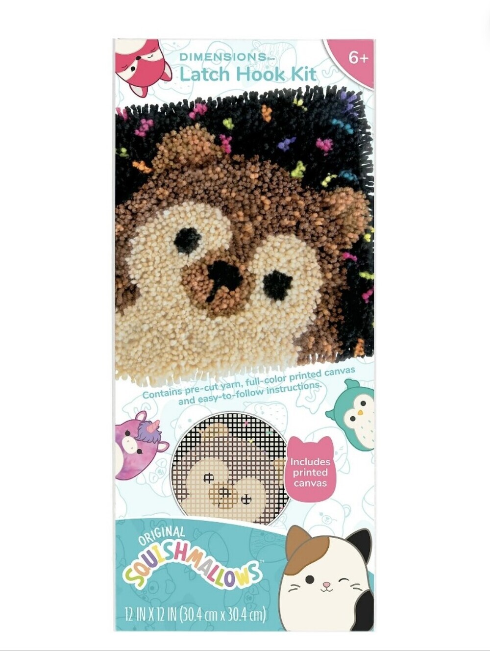 Dimensions Latch Hook Kit Squishmallows 12x12” Kit Handmade Crafting NEW Pre Cut